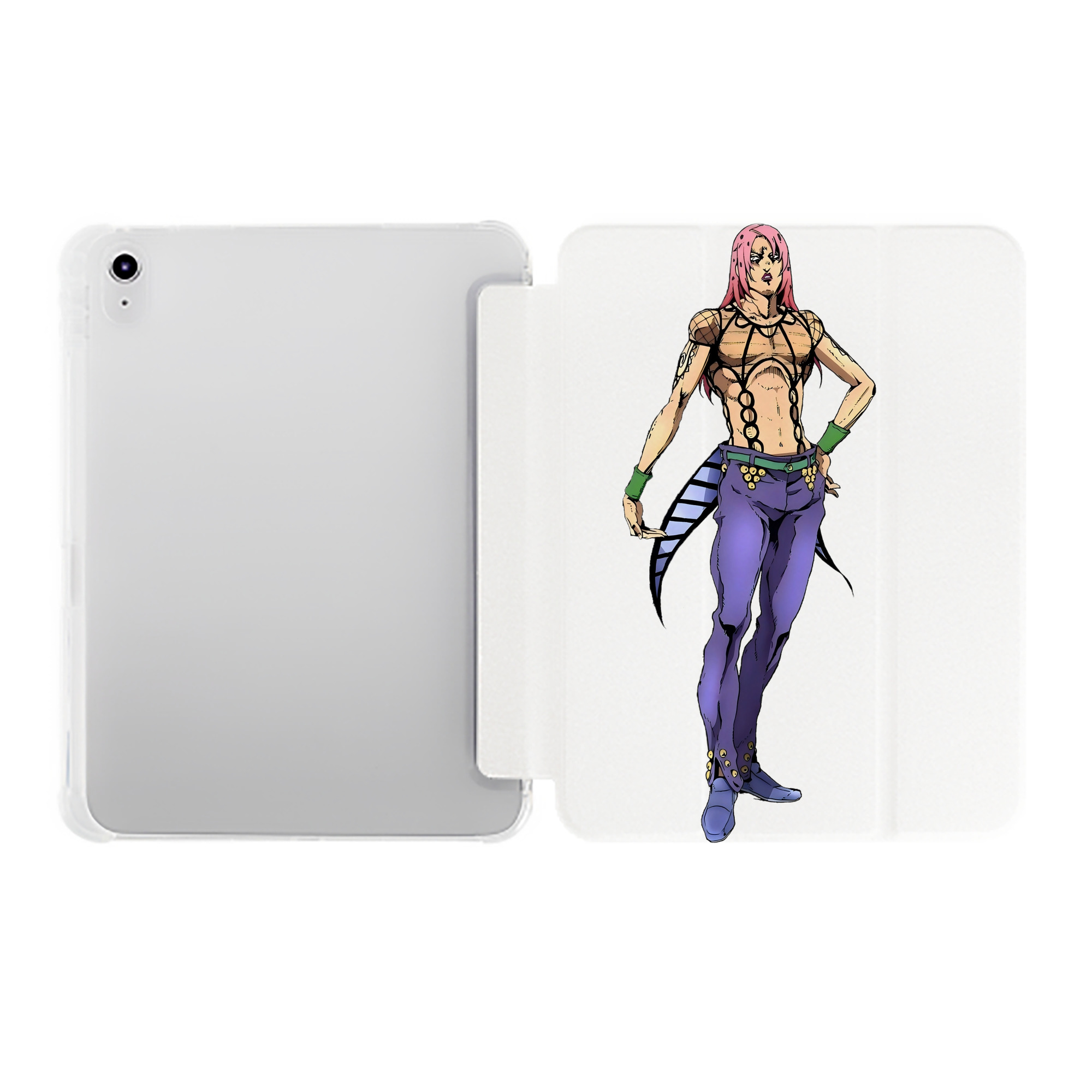 （画像用） ジョジョの奇妙な冒険 ビネガー?ドッピオ JoJo's Bizarre Adventure Vinegar Doppio IPad ケース ペン収納付き 三つ折りスタンド PUレザー×シリコン 対応機種9.5/10.5/10.9インチ